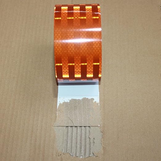 Non Fading Reflective Tape Brown Outdoor Waterproof 3 inch Wide, High Visibility Safety Warning Reflector Sticker Strips (68 feet)