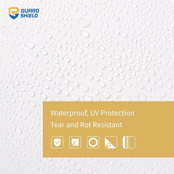 GUARD SHIELD White Tarps Heavy Duty Waterproof 12x24 Feet Large Thick Tarp Cover 12mil
