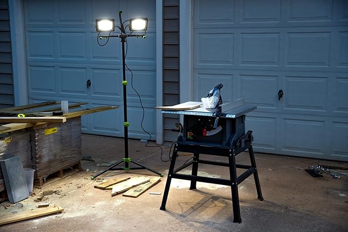 PowerSmith PWLD140T 14,000 Lumen Tripod LED Work Light with All Metal 60 in. Telescoping Tripod Stand