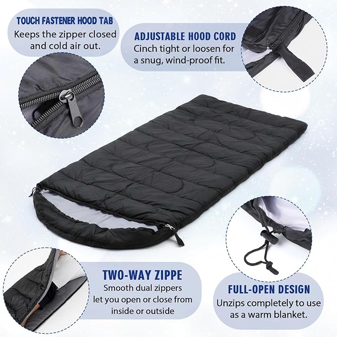48 Pcs Sleeping Bags for Homeless Winter Beanies Gloves for Homeless Donation Shelter Season Warm Sleeping Bag Bulk with Sack Fleece Gloves and Hat for Cold Weather Emergencies Charity