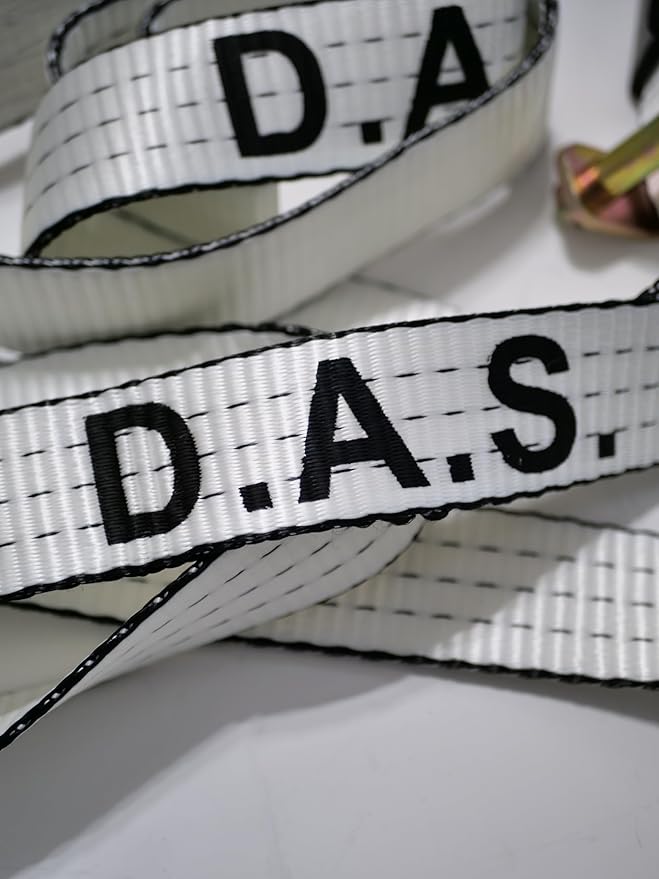D.A.S. Car Hauler Straps - 3333lb Load Limit, Set of 4 Wheel Tie Down Straps for Car, Truck, and UTV Transport, Secure Car Tie Dow, Three Cleat Design | White Color