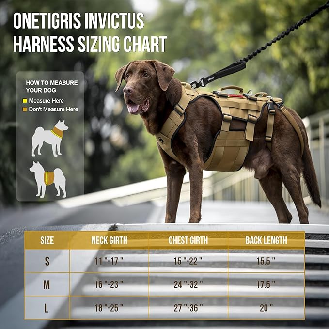 OneTigris Dog Lift Harness for Large Dogs, Dog Hip Support Brace, Full Body Lifter with Handles Invictus Multifunctional Mobility Assistance Vest for Back Legs (Brown, L)