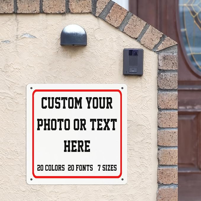 Custom Metal Sign, Personalized Aluminum Sign for Office, Business, Workplace, office, Home, Airbnb, Delivery Signs, 12x12 Inches