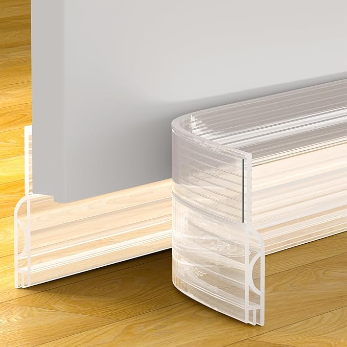 Door Draft Stopper, Door Sweep for Bottom of Door, Weather Stripping Door Seal, Under Door Gap Filler, Under Door Draft Blocker Soundproof/Insulator, Door stoppers (Transparent, 78‘’)