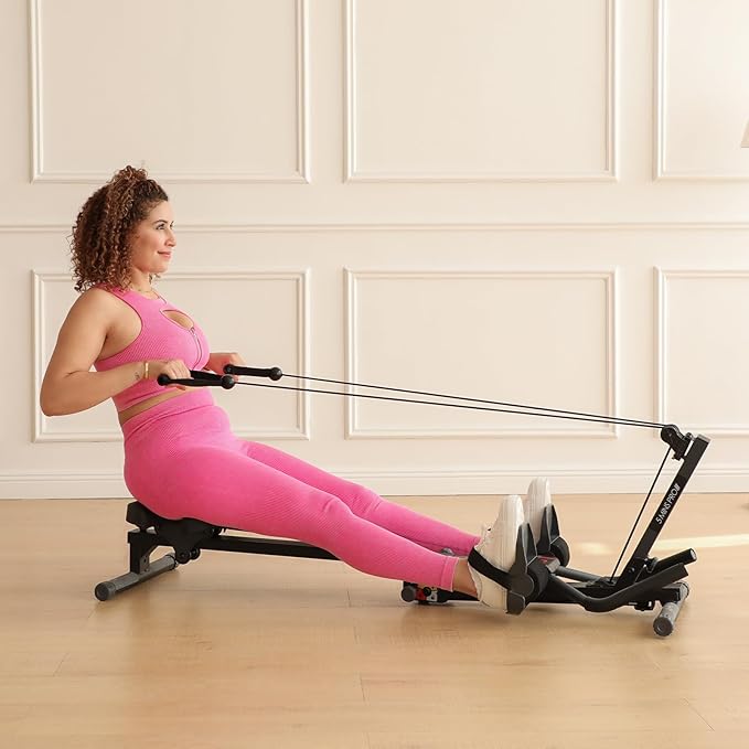 TOUSAINS 3 in 1 Adjustable AB Machine for Stomach Workout with 3 Heights, Foldable Rowing Machine for Home Gym with Comfortable seat & LCD Display Monitor, 330lbs Weight Capacity