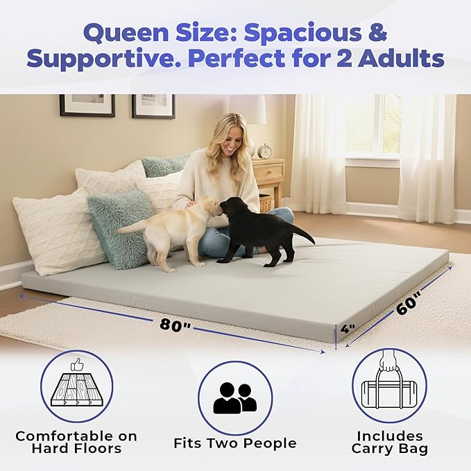 Hazli Matrix Memory Foam Camping Mattress Pad - Roll Up Mattress for Adults - Portable Cot Sleeping Pad for Camping - Floor Mat or Bed Roll for Car, SUV