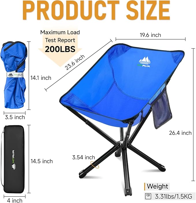 Ultra-Lightweight Backpacking Chair — Compact Folding Design, Quick-Deploy Telescopic Frame, Stable Aluminum Construction, Portable Camp Chair for Hiking, Travel & Backpacking