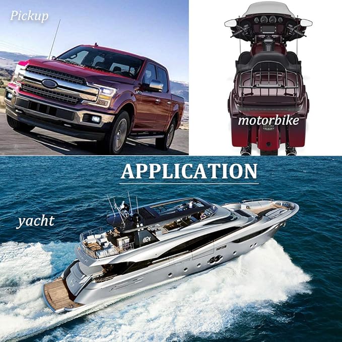 ASOOLL Black Boat Marine Radio Antenna FM AM Aerial 26.5 inch for Car Turk ATV UTV Yacht Tractor RV