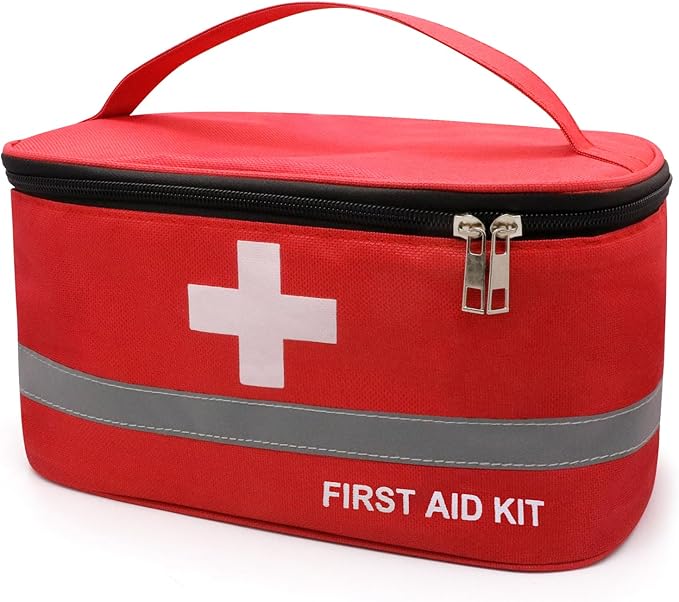 Faylapa Empty First Aid Bag for Home Outdoor Travel Car Camping Hiking, 10.2x5.5x5.5 inches Storage Bag Bag Portable Pouch