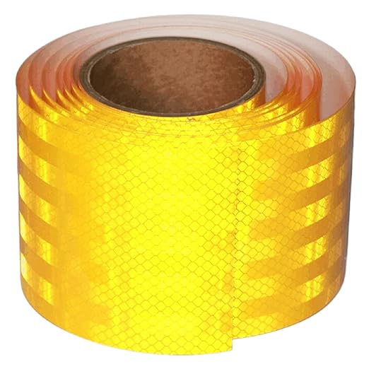 Non Fading Reflective Tape Yellow 4 inch Wide, Outdoor Waterproof High Visibility Safety Warning Adhesive Stickers Strips (10 feet)