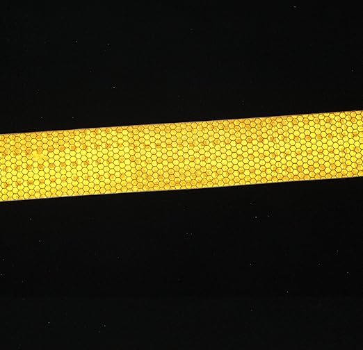 Yellow Reflective Tape 1 inch Wide, Outdoor Waterproof High Visibility Warning Industrial Marking Tape, Safety Stickers (68 feet,5 Rolls)