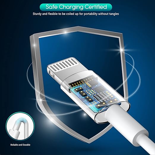 3Pack 10FT Long iPhone Charger,[Apple MFi Certified] Cube Phone Charging Transfer Cord 10Foot Lightning Cable USB Plug Wall Charger Block Travel Adapter for iPhone 14/13/12/11/SE 2022/8/7/XS/XR/X/iPad