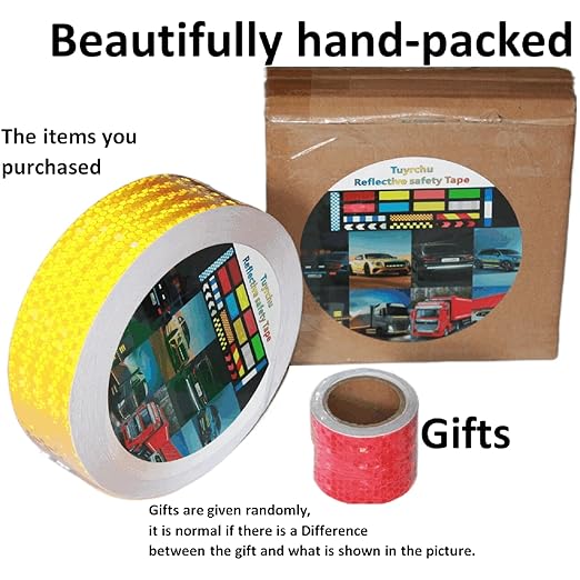 Yellow Reflective Tape 2 inch Wide, Outdoor Waterproof Hazard Conspicuity Warning Industrial Marking Tape (166 feet)