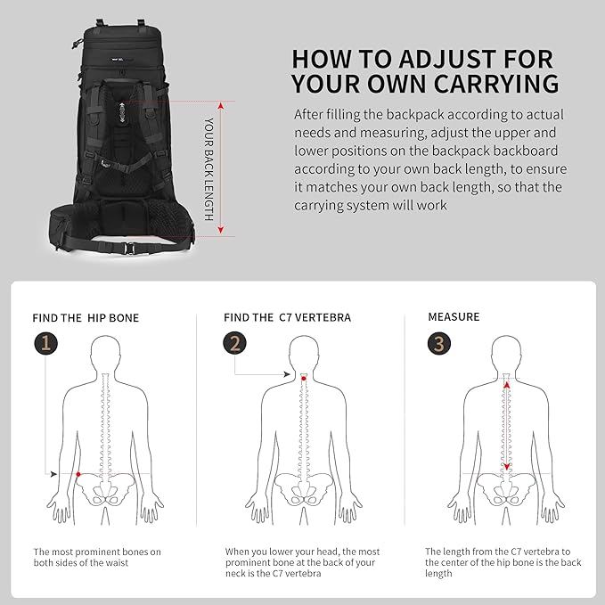 Mardingtop 75L Military Internal Frame Backpack for Men, Cordura Tactical Backpack with Recco for Snowboarding,Hiking,Camping
