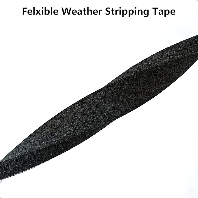 Weather Stripping Door Seal Strip, Strong Adhesive, Weatherproof, Reduce Noise, Gap Filler, Foam Insulation Tape for Doors and Windows (1/2 in x 1/8 in x 16 Ft)