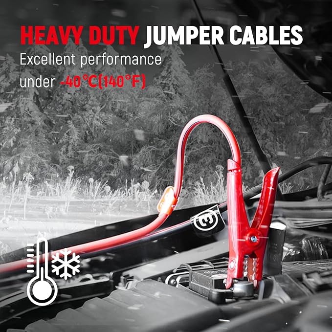 TOPDC 4 Gauge 25 Feet Jumper Cables for Car, SUV and Trucks Battery, Heavy Duty Automotive Booster Cables for Jump Starting Dead or Weak Batteries with Carry Bag, (TD-P0425)