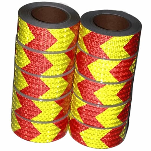 Reflective Tape 2 inch X 66 feet X 10 Rolls, Outdoor Waterproof Hazard Conspicuity Warning Marking Tape for Cars Trucks