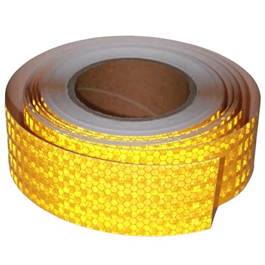 Yellow Reflective Tape 2 inch Wide, Outdoor Waterproof Hazard Conspicuity Warning Industrial Marking Tape (66 feet)