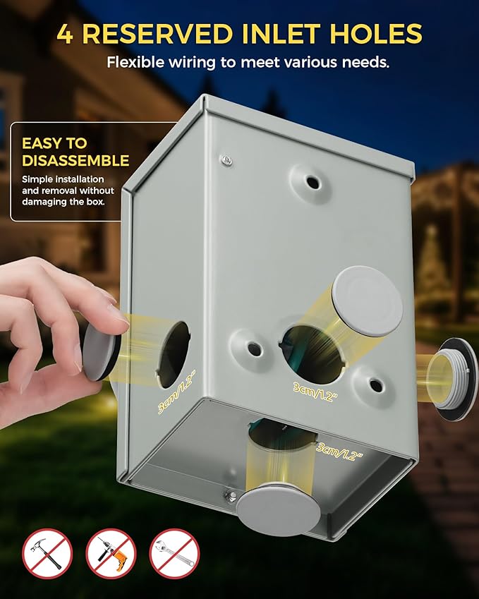 30 Amp Generator Inlet Box, NEMA L14-30P Power Inlet Box, 4-Prong Waterproof Generator Power Inlet Box with Indicator, Pre-Drilled, 125/250V 7500W, for Emergency, ETL Listed H96OB06