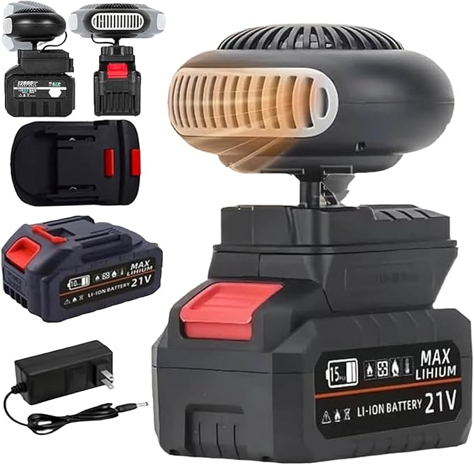 Battery Operated Heater, Battery Powered Heater, Ultra-Light/Ultra-Powerful/Rechargeable/Portable Battery Operated Space Heater, with Dual USB &1500mah Battery, for Camping/Office/Indoor (10-cell)
