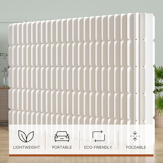 Foldable Room Divider Privacy Screens Movable Temporary Wall Space Partition, 5.91~7.87 FT Tall, 6.56~16.4 FT Width, Choice of Various Sizes and Styles