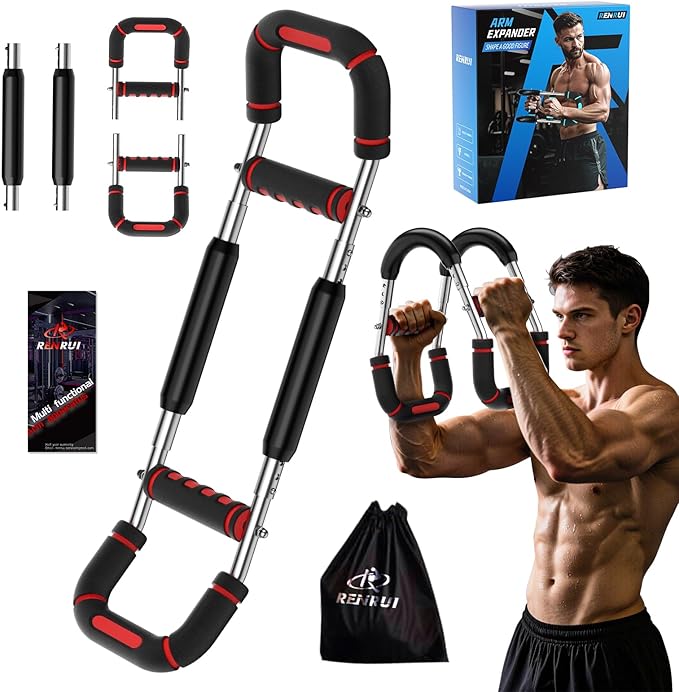 Twister Arm Trainer, Adjustable 5 Resistance Levels (40-130 lbs) Chest & Arm Workout Equipment for Men & Women, Ergonomic Home Gym Strength Trainer with Anti-Slip Handles & Carry Bag