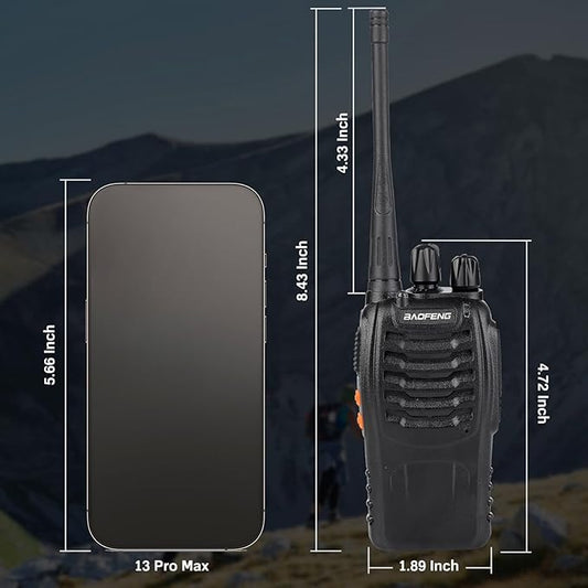 Baofeng Walkie Talkies 888S Rechargeable Long Range with Earpieces for Adults, 16 Channel Professional Radio Handheld Two Way Radios Li-ion Battery and Charger Included (20pack with 20earpiece)