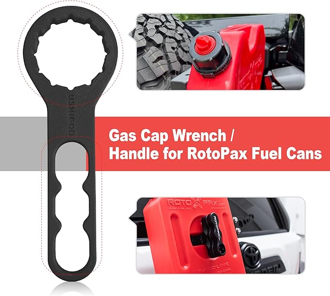 2-in-1 Combination Wrench For Rotopax Cap Wrench Fuel Can and Fuel/Water Pack Container Mounts T-Handle Tool, RX-LOX-PM LOX-PM RX-DLX-PM Portable Lock-Black