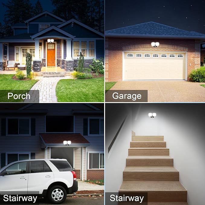 Battery Powered Flood Light Outdoor,5000K, 2 Modes High Brightness 1000LM Motion Sensor Security Light,6-Month Battery Life,49FT Sensing Distance,wireless security lights,Outdoor or Indoors Used