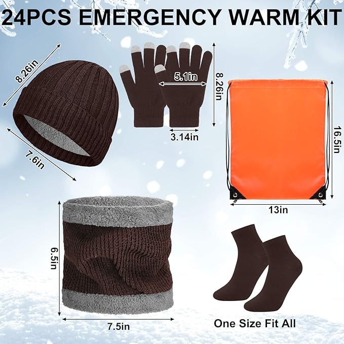 168 Pack Homeless Care Package Supplies Bulk Care Kit for Winter Beanie Gloves Sock Drawstring Bags Blankets for Women Men Gift (Silver)