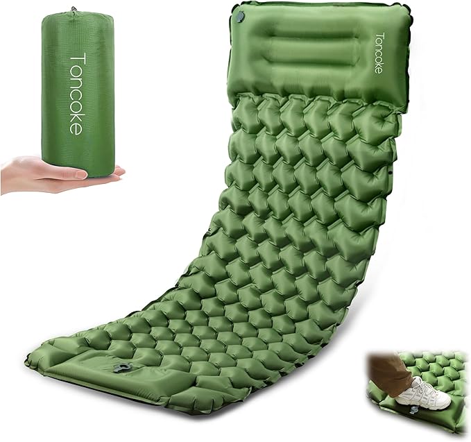 Sleeping Pad, Extra Thick & Ultralight Inflatable Sleeping Pad with Pillow, 30s Foot Pump, 3.54” Camping Mat for Comfort, Durable for Camping, Hiking, Backpacking