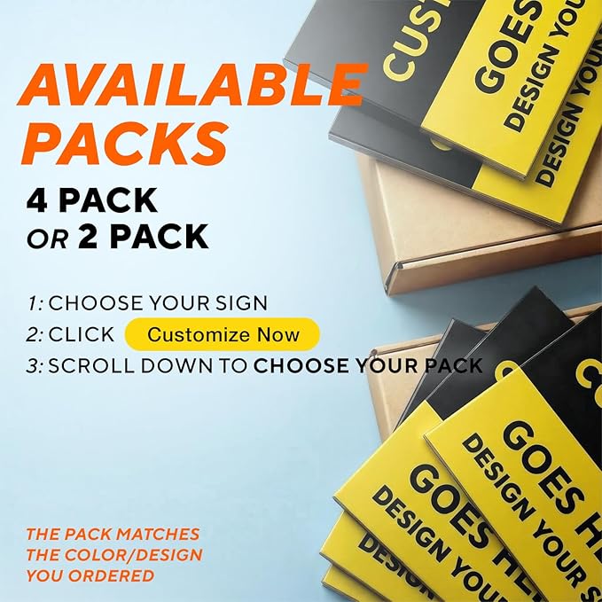 SPEEDYORDERS Custom Outdoor Metal Signs, Personalized Aluminum Signs, Customized Safety Signs, Metal Business Signs, Waterproof Outdoor Business Signs, White Aluminum (Black & Yellow, 12x8 In)