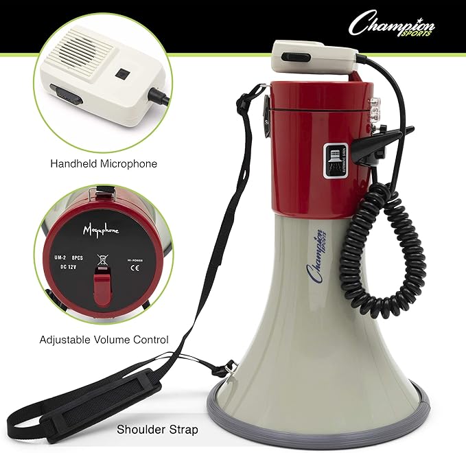 Champion Sports Megaphone - Multiple Power Ranges and Features