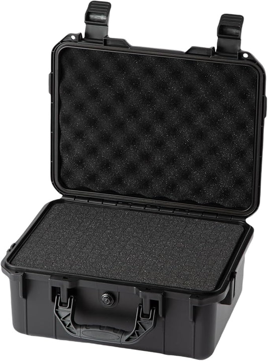 small Hard case Waterproof Hard Case with DIY Customizable Foam Insert Portable Protective Case for Camera Drones Equipments Tools Test Instruments 14.2''x11.4''x6.3''