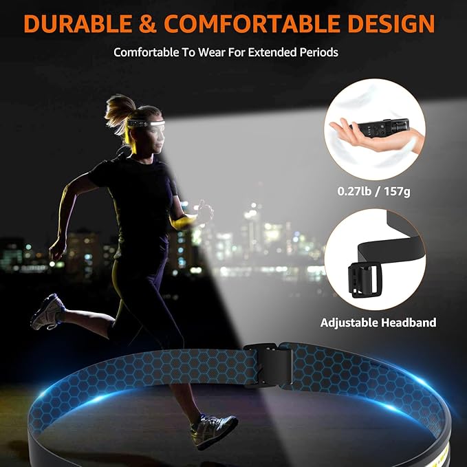 Headlamp Rechargeable with Red Light, 2 Pack Super Bright 230° Wide Beam Head Lamp, 30 Hrs Runtime, 8 Modes with Motion Sensor, Waterproof Lightweight Headlights for Camping Running Fishing