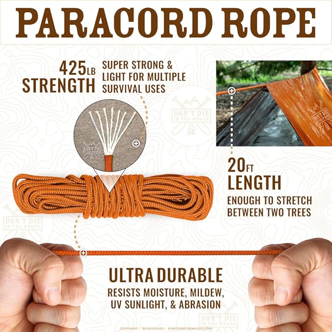 Don't Die In The Woods - Survival Tent - Made with Extra-Thick Space Blanket Thermal Mylar - Emergency Shelter Tube Tent - One of The 10 Essentials for Hiking, Camping, First Aid Kits