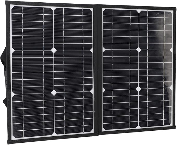 WALFRONT Foldable Solar Panel, Monocrystalline Solar Panel, 60W Portable Charger with Dual USB Ports, Ideal for Camping, Travel and Emergency Power Supply