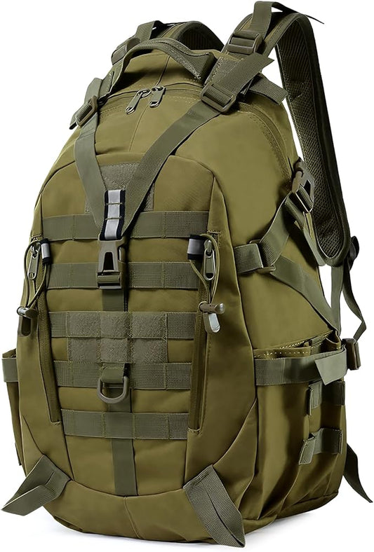 aiGear 25L Waterproof Tactical Backpack - Military Molle Assault Backpack for Men, 3-Day Combat Backpack with Water Bottle Holder