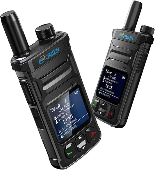 T6 Ultra-Slim Walkie Talkie with Unlimited Range Over 4G LTE, AES-256 Encrypted Two Way Radio, Noise Reduction, IP65, Type-C Charging, Lifetime Free Use (FBA, 2 Pack)