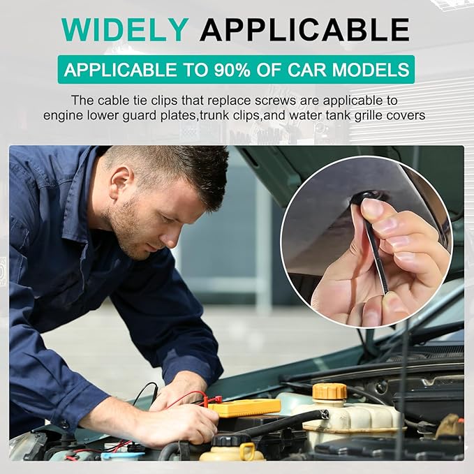 50Pcs Nylon Universal Cable Tie Buckle - New Multifunctional Nylon Zip Ties, Heavy Duty Plastic Rivet T Zip Ties Style, for Daily Maintenance and Fixing of Automobiles