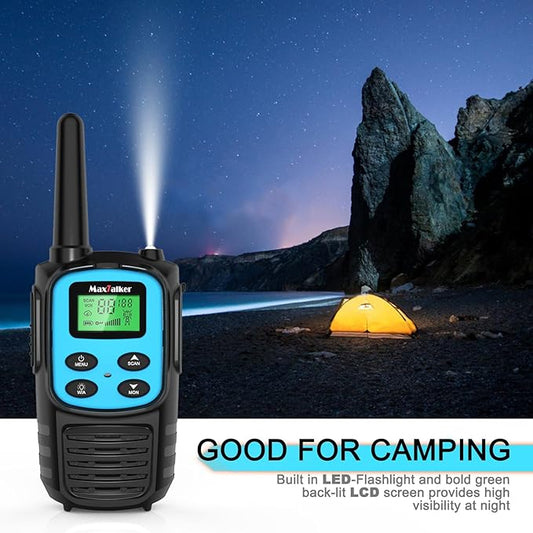 Walkie Talkies Long Range for Adults, Rechargeable Walkie Talkies 6 Pack with 22 FRS Channels, 2 Way Radios, NOAA, Li-ion Battery, LED Flashlight, VOX Gift for Family Camping