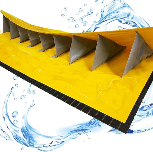 Flood Protection Self-Rising Water Gate Flood Barrier for Home,Garage Doors,Basements,Warehouses,Absorbent Sandbag Alternative L:13' x W:6.5' x H:2'