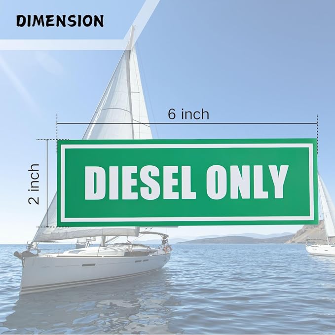 4PCS Diesel Only Vinyl Labels for Trucks Equipment Durable Weather Resistant Easy to Apply 2 Inch x 6 Inch