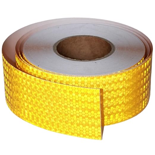 Industrial Reflective Tape Yellow 3 inch for Bikes, Outdoor Waterproof High Visibility Safety Warning Adhesive Stickers Strips (166 feet)
