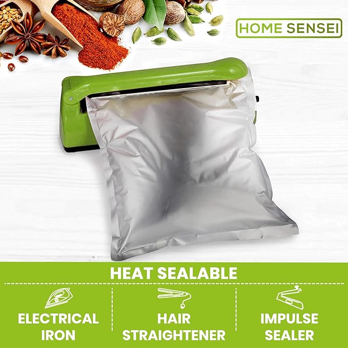 20 Mylar Bags for Food Storage, 2.5 Gallon Capacity, Extra Thick 15 Mil, with 1000cc Oxygen Absorbers, Resealable, Stand-Up Gusset, Ideal for Long-Term Food Storage