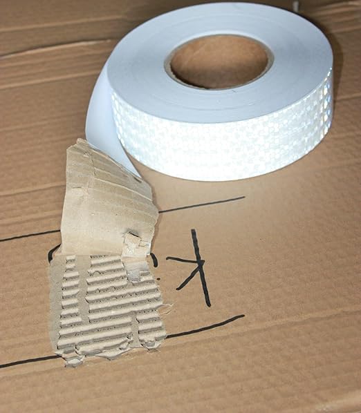 White Reflective Tape 2 inch Wide, Outdoor Waterproof Hazard Conspicuity Warning Industrial Marking Tape (166 feet)