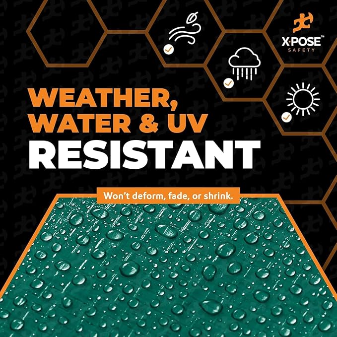 Heavy Duty Poly Tarp 20' x 25' - Bulk Full Pallet (96 Pack) Thick Waterproof, UV Blocking Protective Cover - Reversible Green & Black - 10 Mil Thick Polyethylene - by Xpose Safety