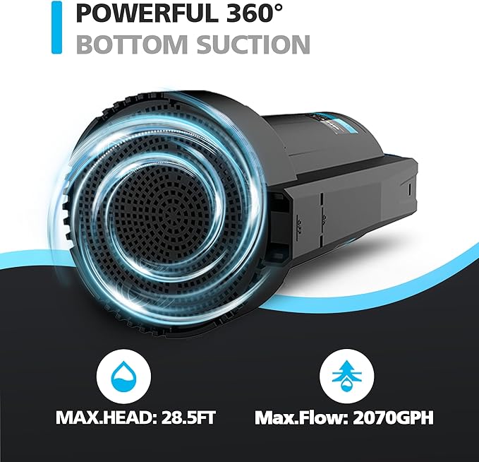 1/4 HP Automatic Submersible Water Pump, 2250GPH Sump Pump Portable Electric Utility Pump Removal for Pool Draining Basement Hot Tubs Garden Pool Cover Pond with 10ft Power Cord