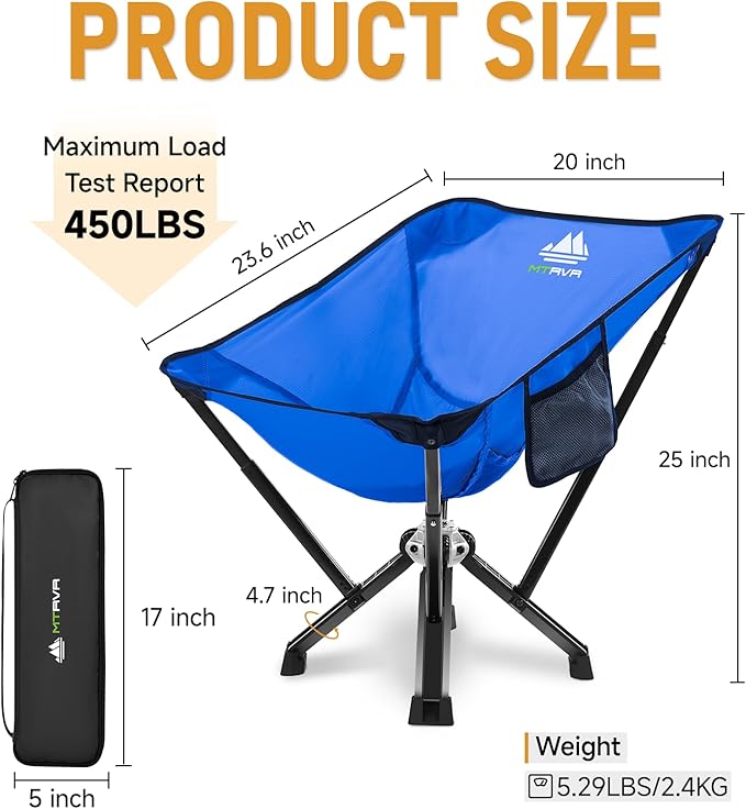 Camping Chair for Outdoor Use — Stable Folding Design, Reliable Support, Anti-Slip Feet, Portable Chair for Camping, Fishing & Beach