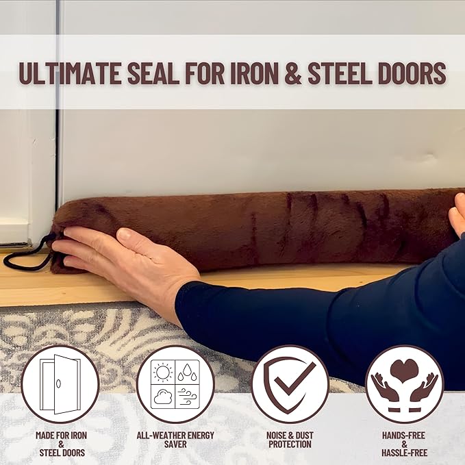Evelots Magnetic Metal Door Draft Stopper -Extra Strong Magnets for Steel Doors-Cold Air, Dust & Noise Blocker-Stays in Place-No Need to Bend Down-36 Inch